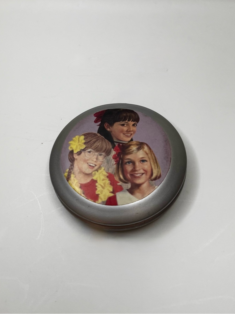VINTAGE American Girl Silver Compact Mirror